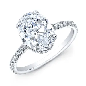 Hidden Halo Engagement Ring Mounting, Outside halo