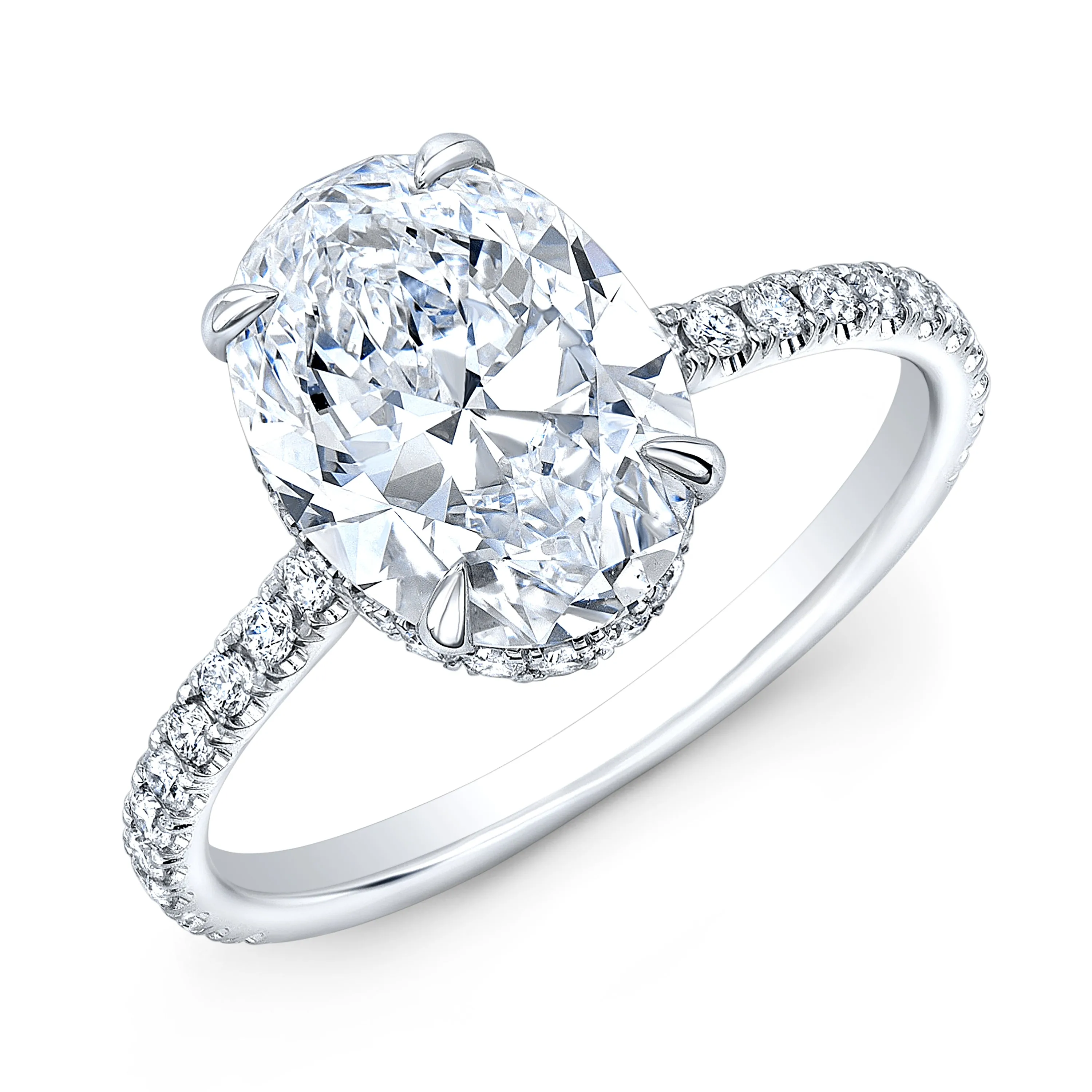 Hidden Halo Engagement Ring Mounting, Outside halo