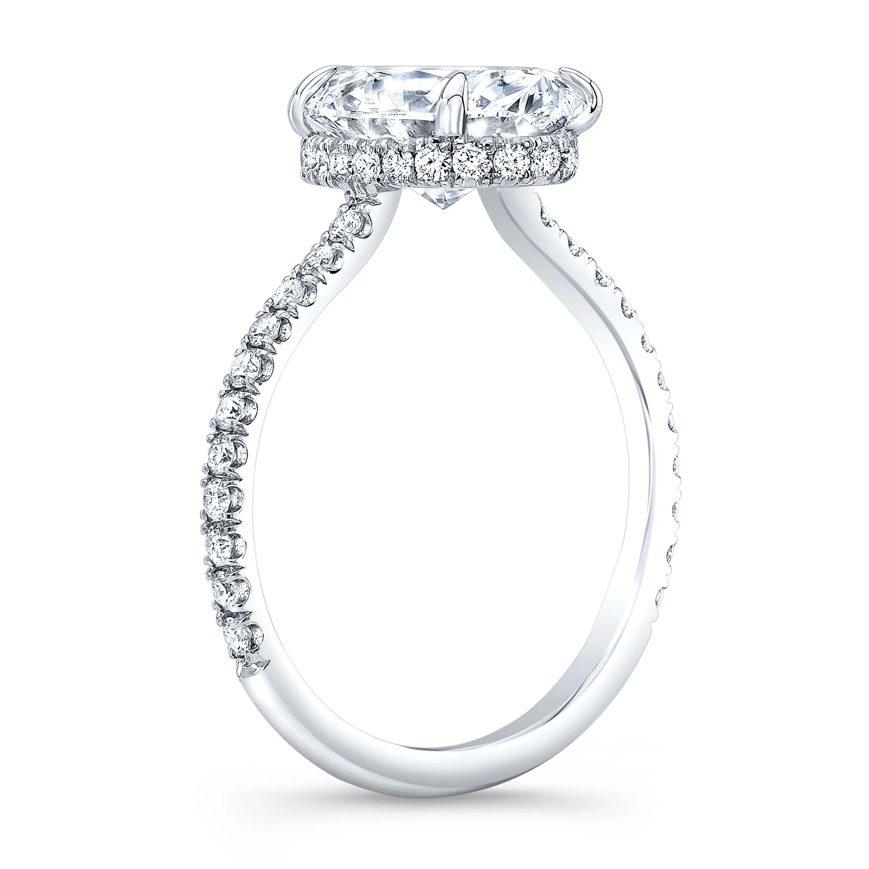 Hidden Halo Engagement Ring Mounting, Outside halo