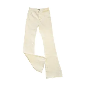 High waist Flared / Bootcut Off White Denim - Size 36 - Bershka