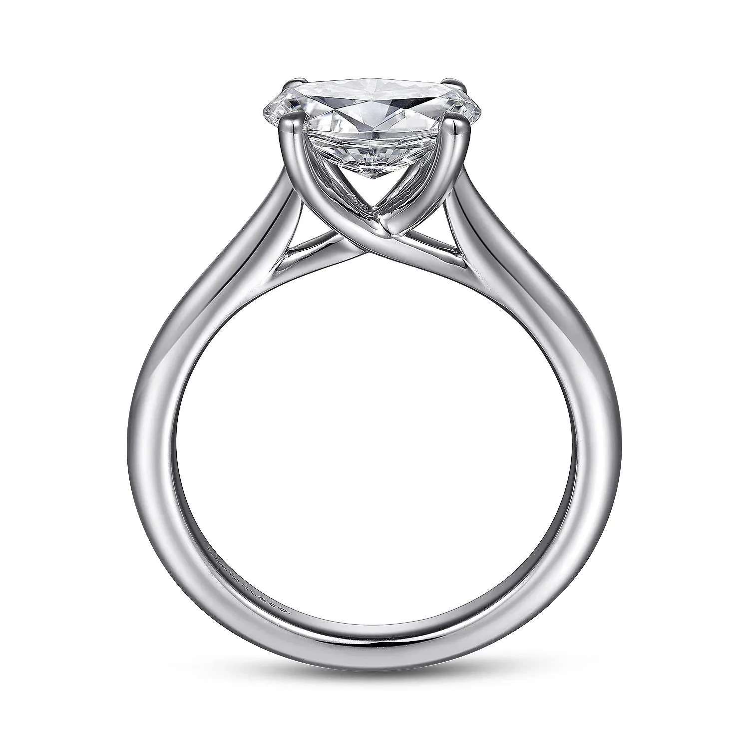 Horizontal Oval Solitaire Engagement Ring Mounting