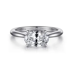 Horizontal Oval Solitaire Engagement Ring Mounting
