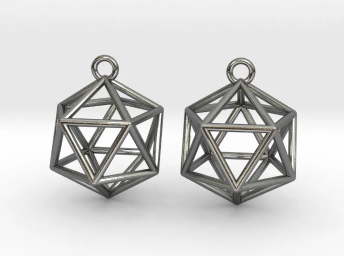 Icosahedron Earrings (Metal)