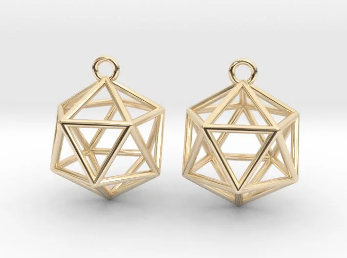 Icosahedron Earrings (Metal)