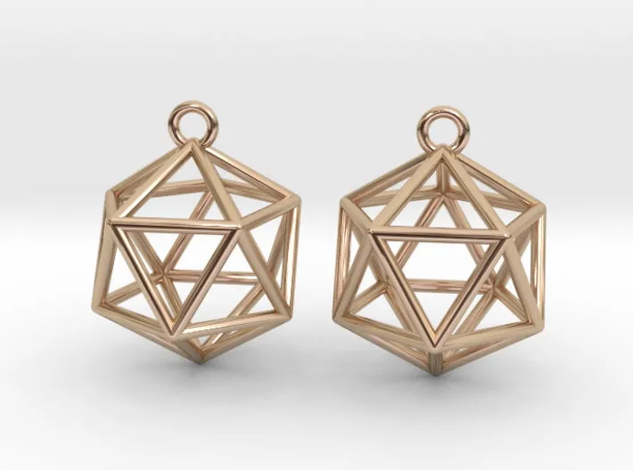 Icosahedron Earrings (Metal)