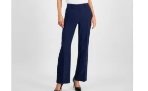 INC International Concepts Women Bootcut Mid-Rise Pants Indigo Blue Size 16