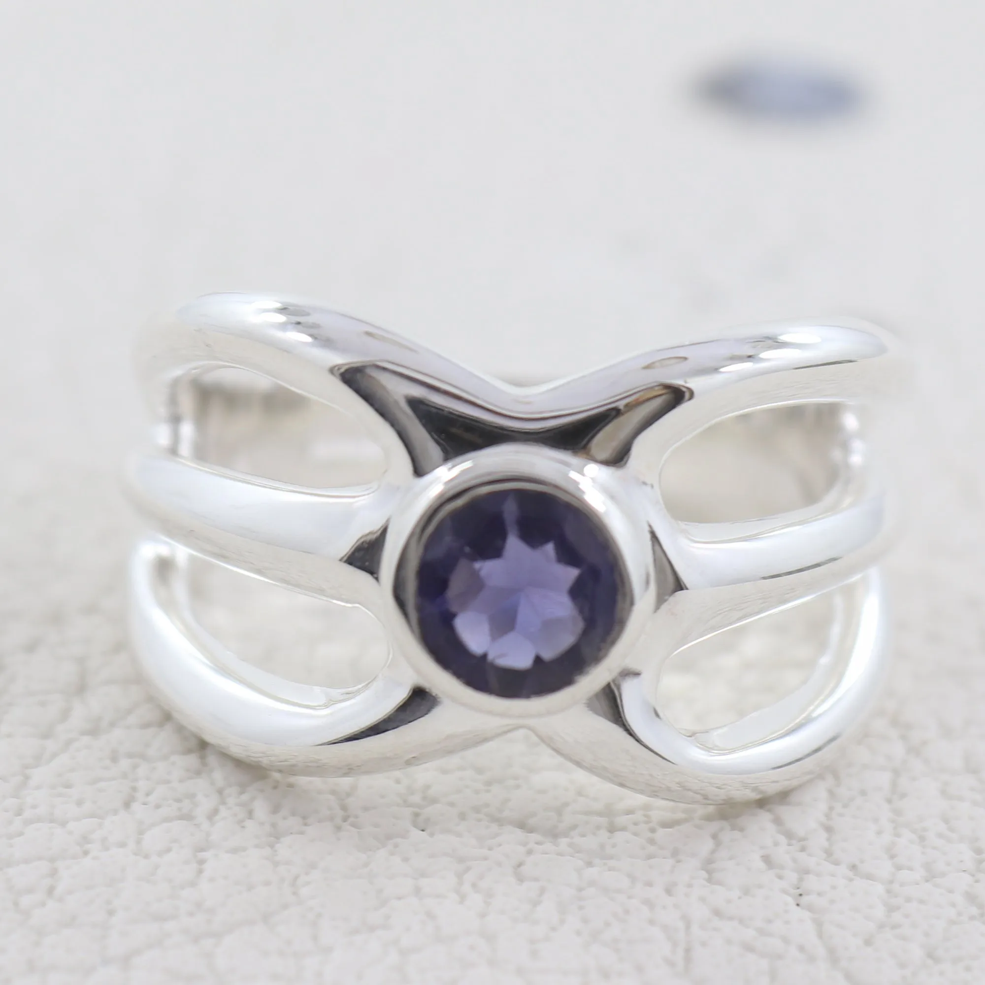 Iolite Silver Ring