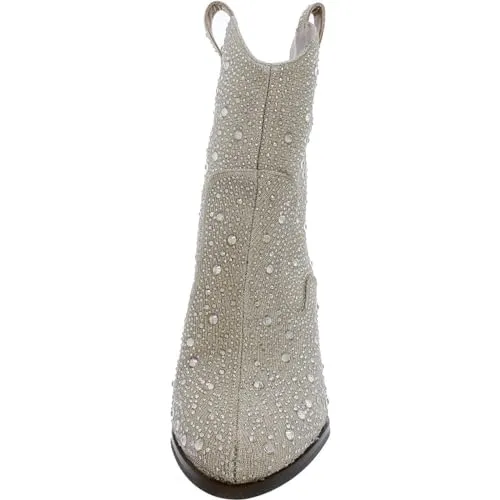 Jessica Simpson Women's Cissely Western Bootie Fashion Boot, Champagne, 5.5