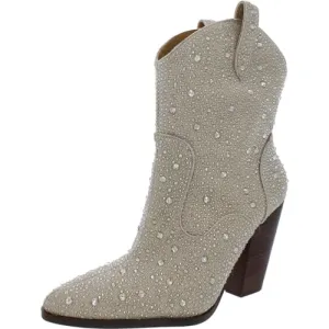 Jessica Simpson Women's Cissely Western Bootie Fashion Boot, Champagne, 5.5