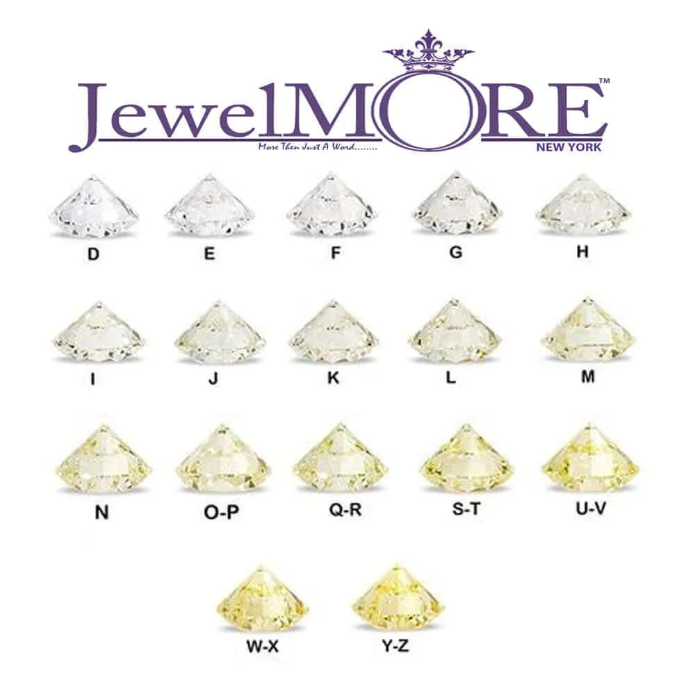 JewelMore 0.5 Ct. Halo Round Cut Classic Three-Stone Diamond Engagement Ring For Women | 4 Prong 14K Solid Gold | 1/2 ctw Genuine Diamond Wedding Jewelry Collection