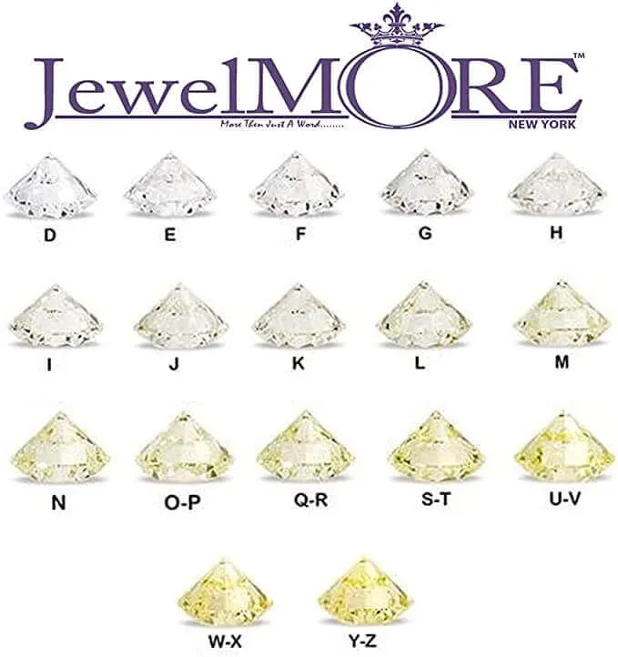 JewelMore 1 Carat (ctw) 14K White Gold Round Diamond Ladies 5 Five Stone Wedding Anniversary Stackable Ring Band