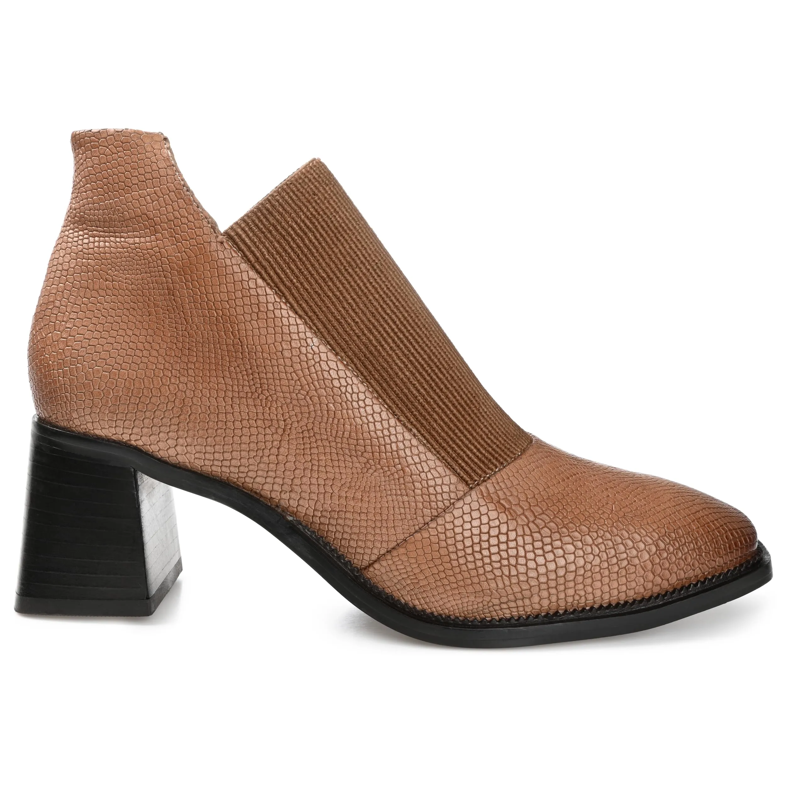 Journee Collection Women's Genuine Leather Tru Comfort Foam? Stylla Bootie Tan 8.5 Medium