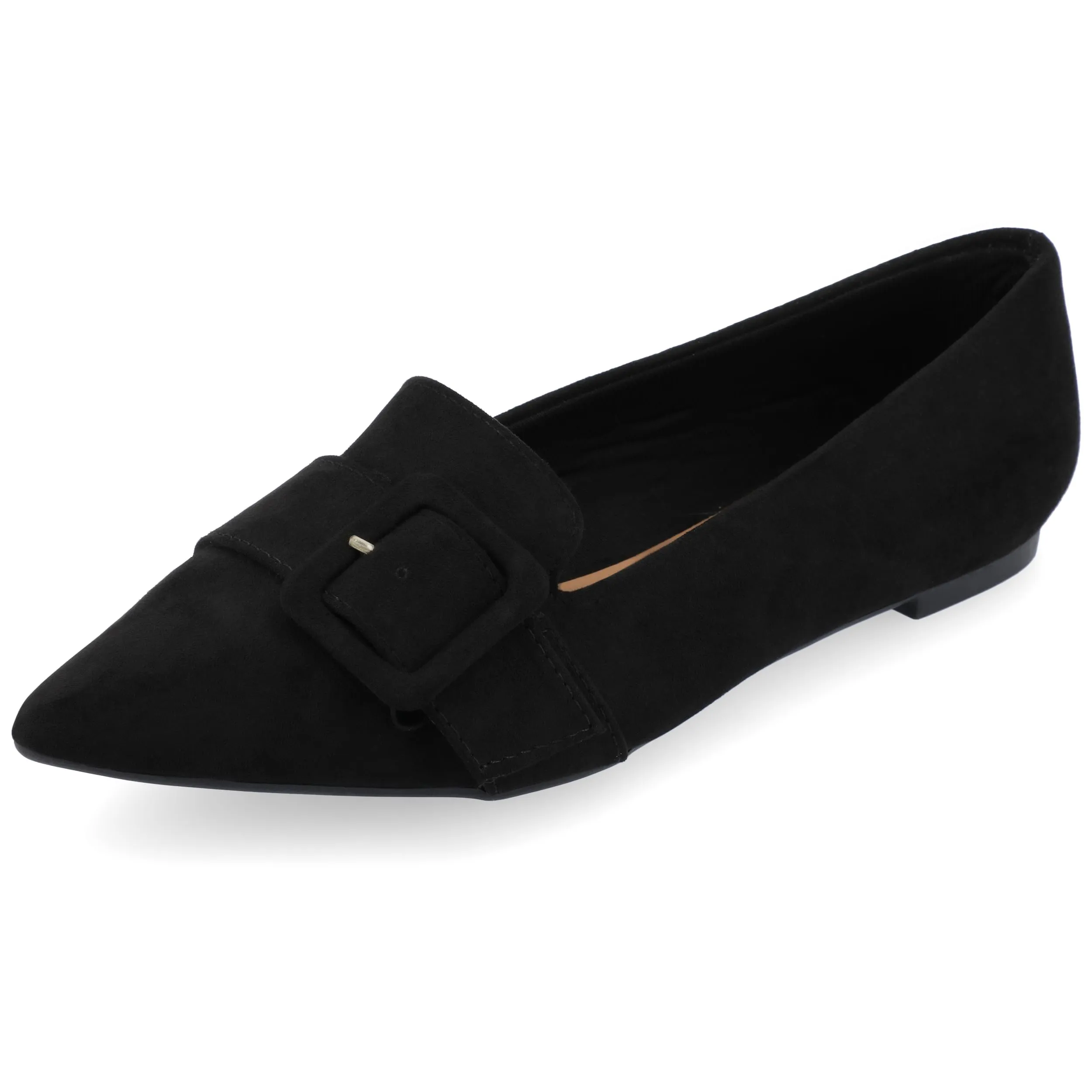 Journee Womens Audrey Slip On Pointed Toe Loafer Dress Flats