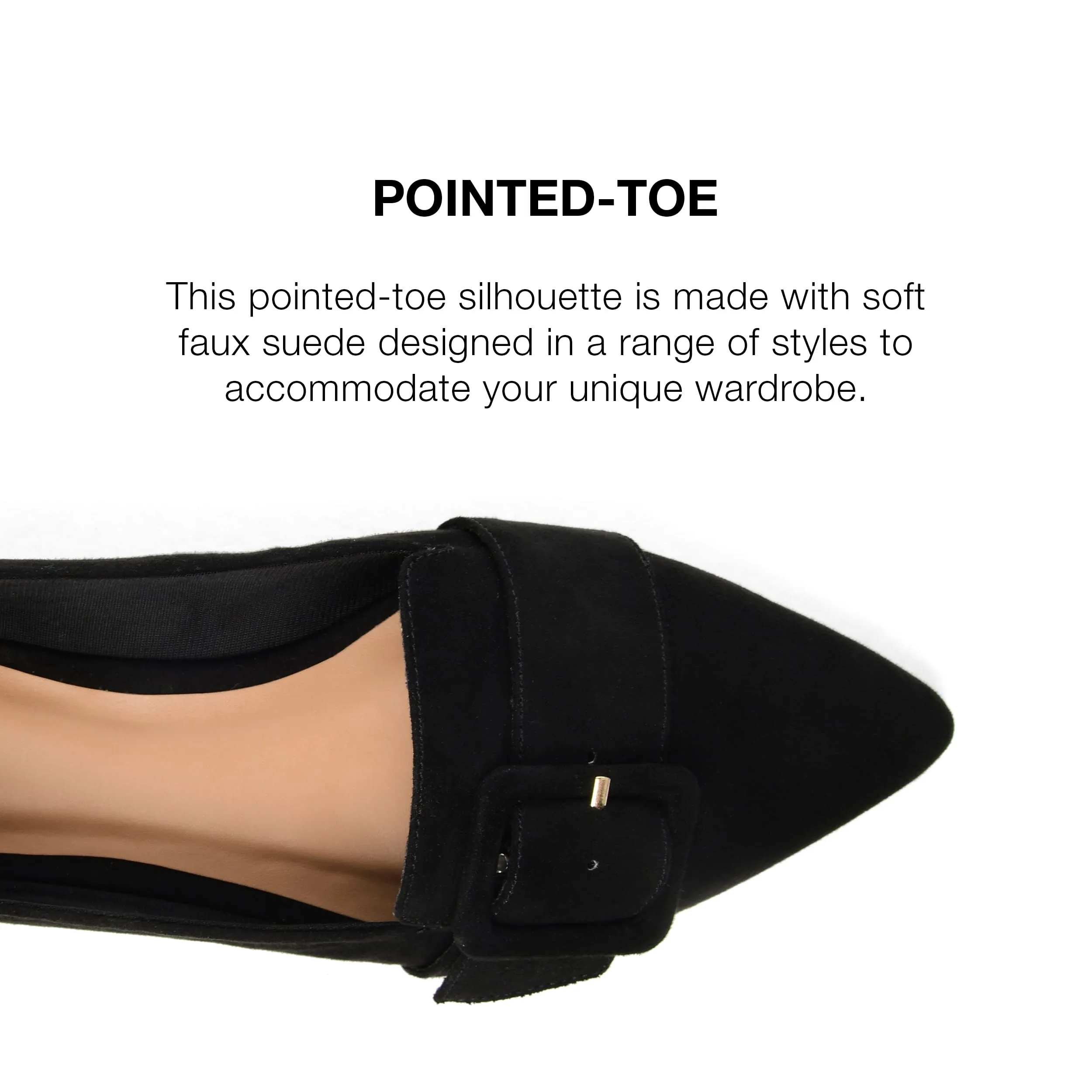 Journee Womens Audrey Slip On Pointed Toe Loafer Dress Flats