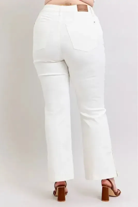 Judy Blue Full Size High Waist Side Slit Slim Bootcut Jeans Plus Size