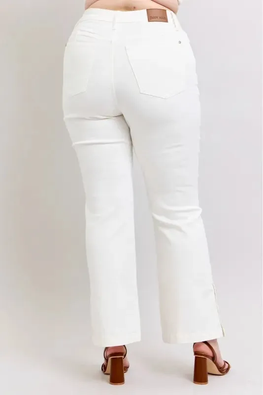 Judy Blue Full Size High Waist Side Slit Slim Bootcut Jeans Plus Size