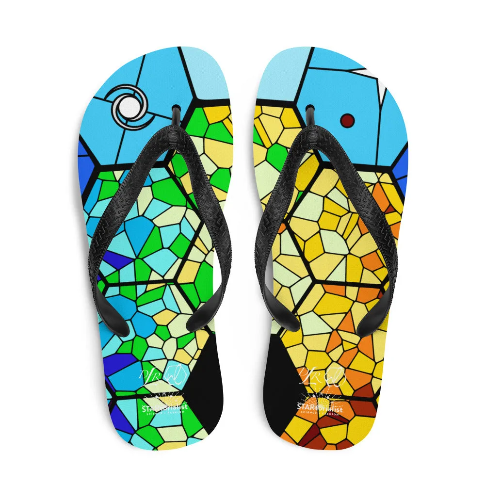 JWST Rising Stained Glass Design Flip-Flops