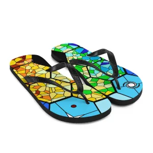 JWST Rising Stained Glass Design Flip-Flops