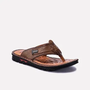 Khaki Casual Flip Flops For Men 0151099