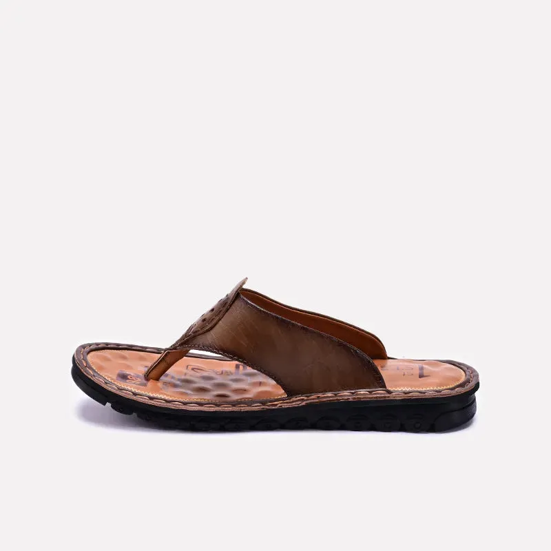 Khaki Casual Flip Flops For Men 0151099