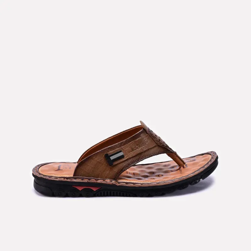Khaki Casual Flip Flops For Men 0151099