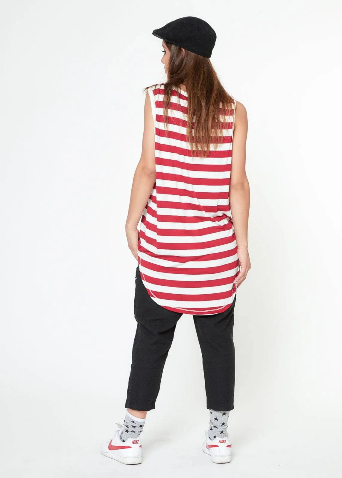 Konus Men's Stripe Tank Top in Red
