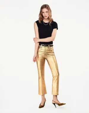 Le Crop Mini Boot - Gold Chrome