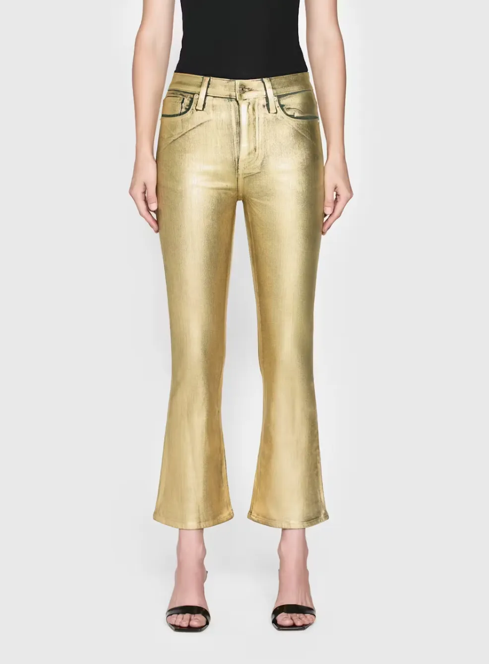 Le Crop Mini Boot Gold Chrome