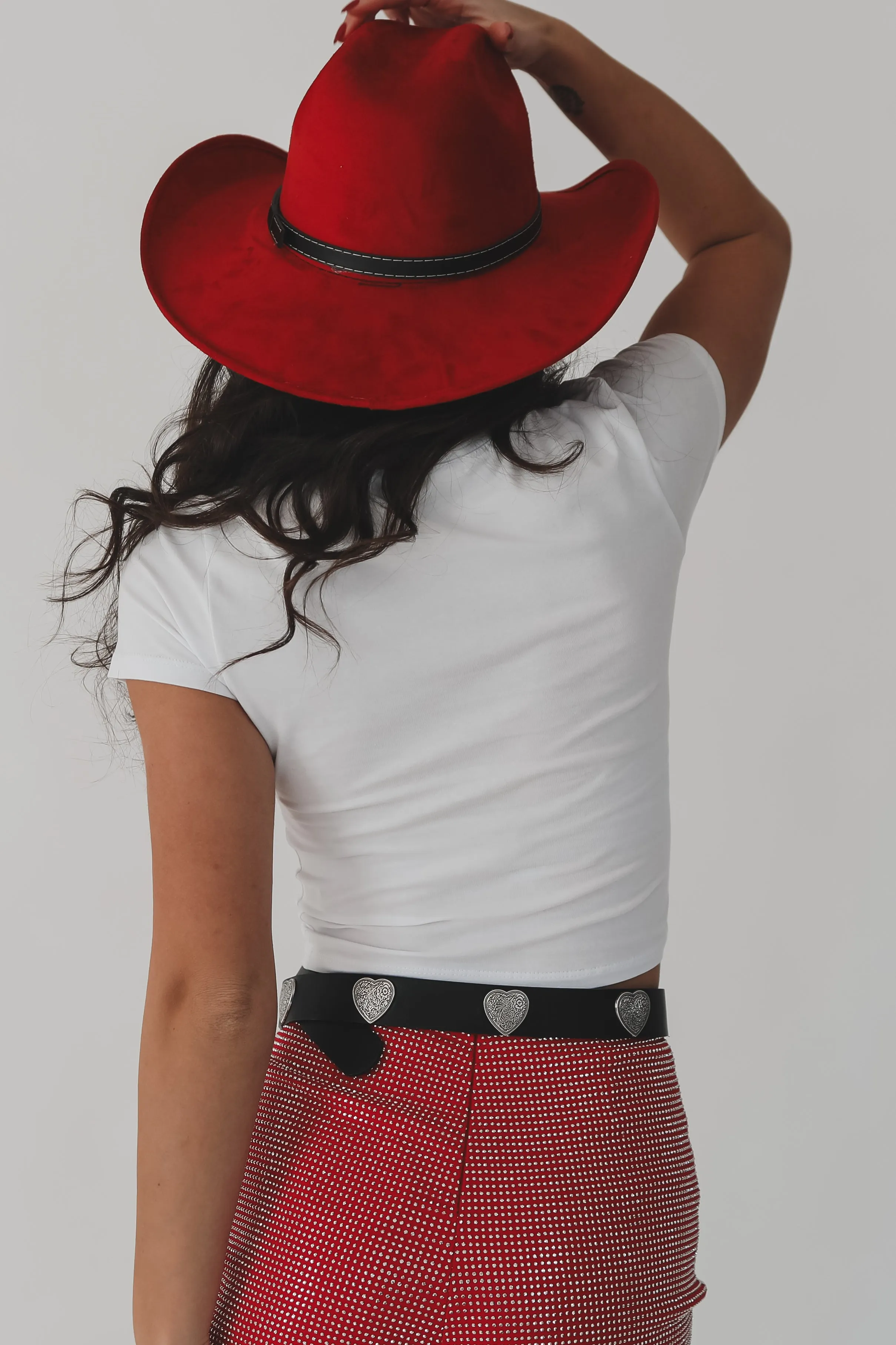 Looking For Love Graphic Western Fitted Cropped Tee