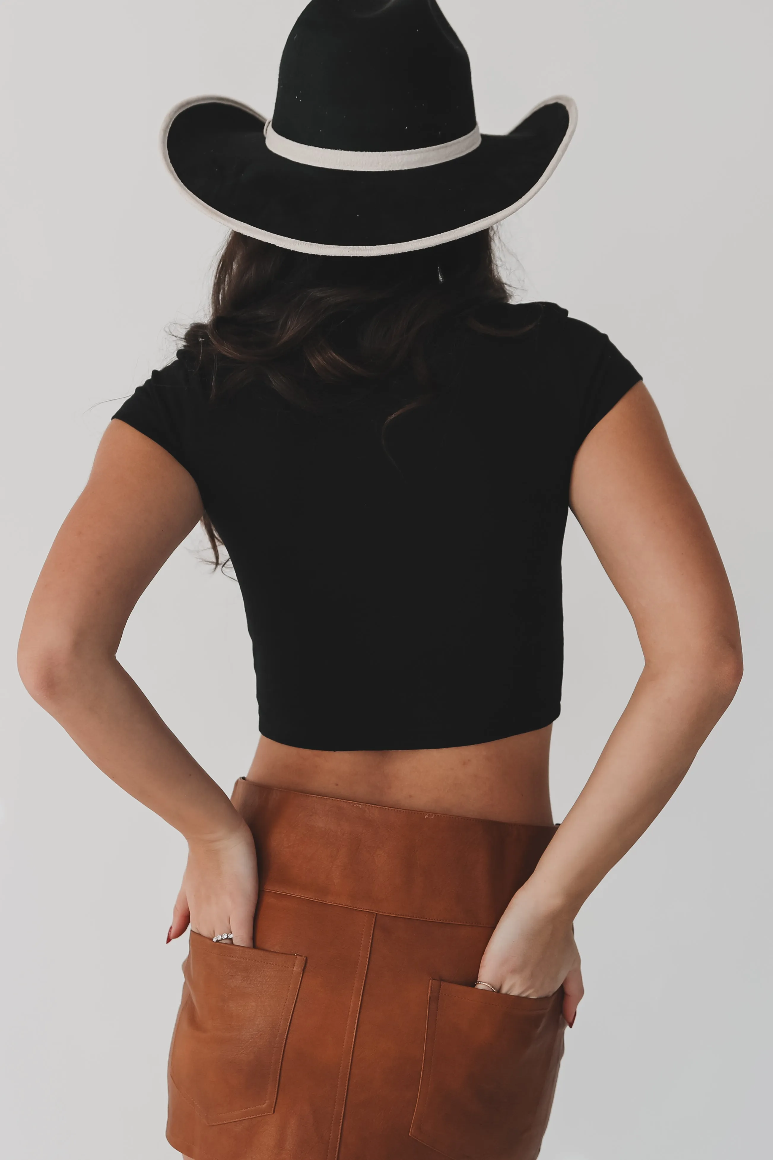 Looking For Love Graphic Western Fitted Cropped Tee