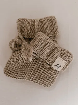 Luna   Luca Organic Booties - Heather Beige