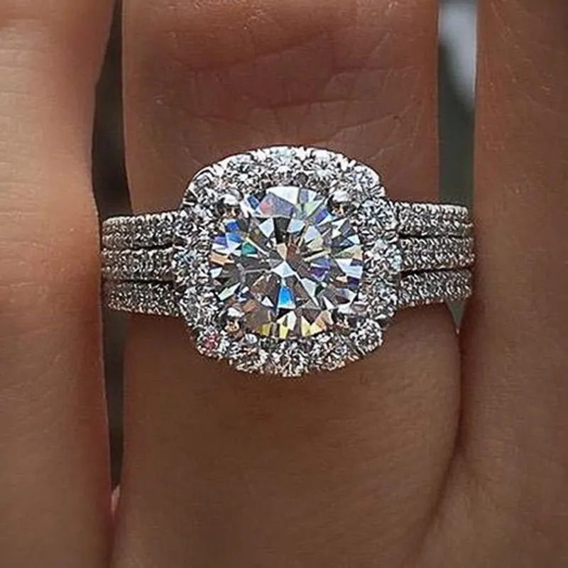 Luxury Engagement Women Ring Zircon Wedding Jewelry