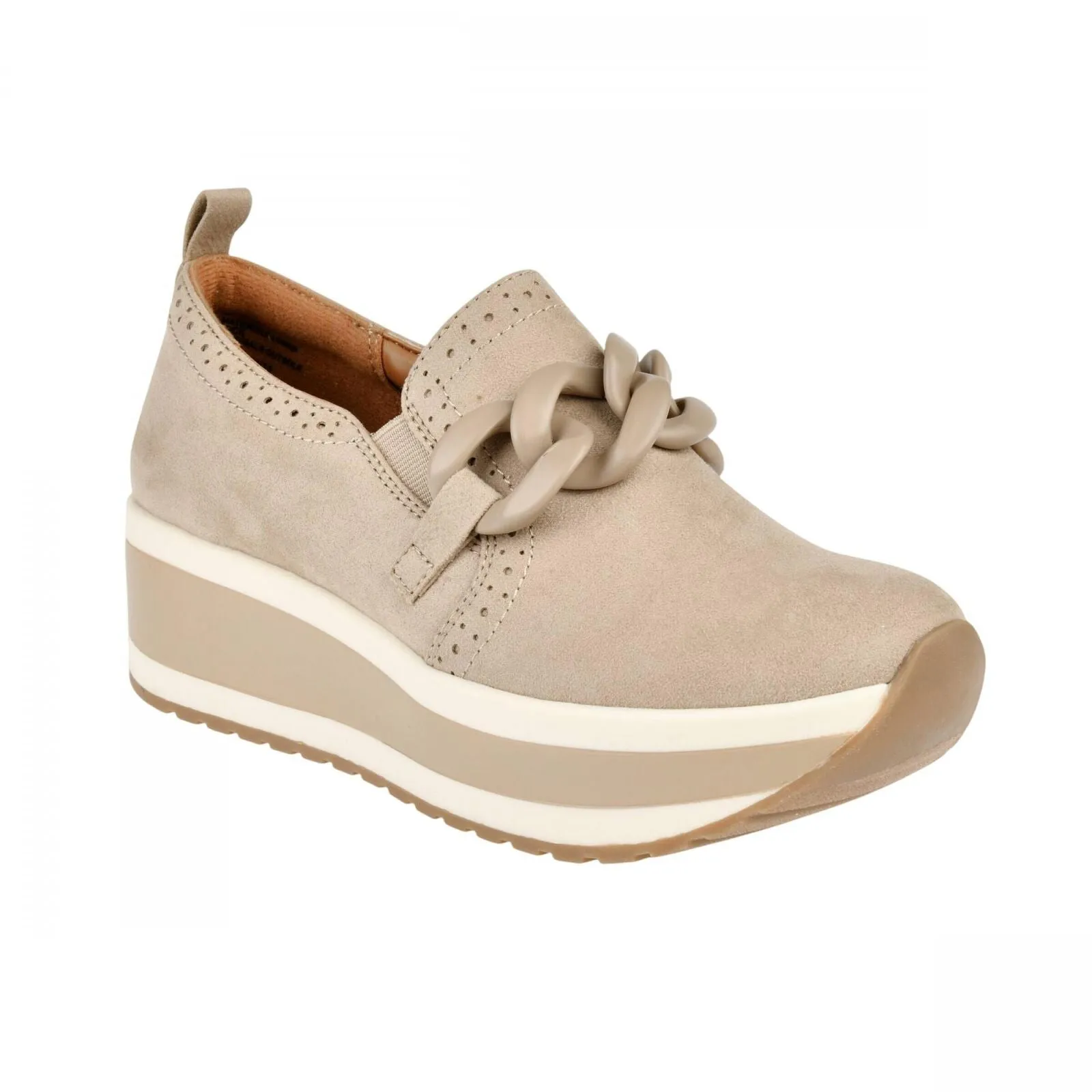 Mad Love Womens Maryanne Platform Loafers with Memory Foam Insole Taupe Brown 9M