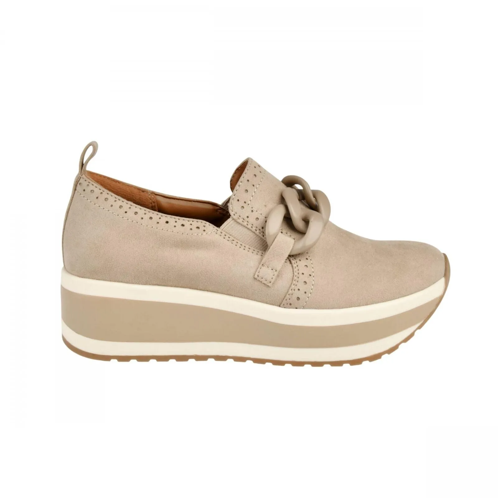 Mad Love Womens Maryanne Platform Loafers with Memory Foam Insole Taupe Brown 9M
