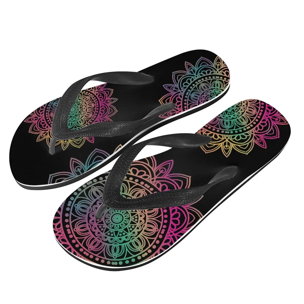 Mandala Pattern Flip Flops