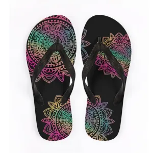 Mandala Pattern Flip Flops