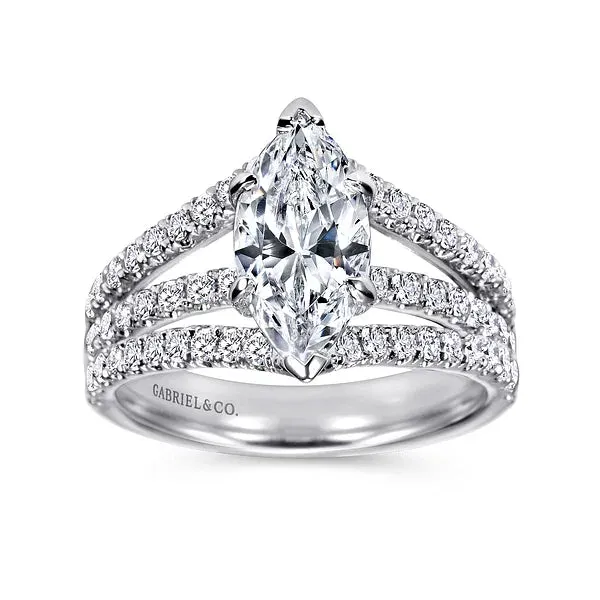 Marquise Shape Split Shank Diamond Engagement Ring Mounting