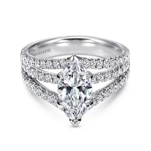 Marquise Shape Split Shank Diamond Engagement Ring Mounting