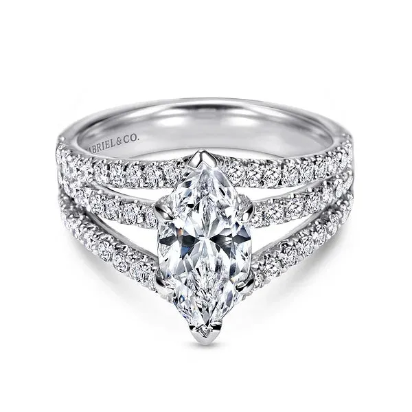 Marquise Shape Split Shank Diamond Engagement Ring Mounting