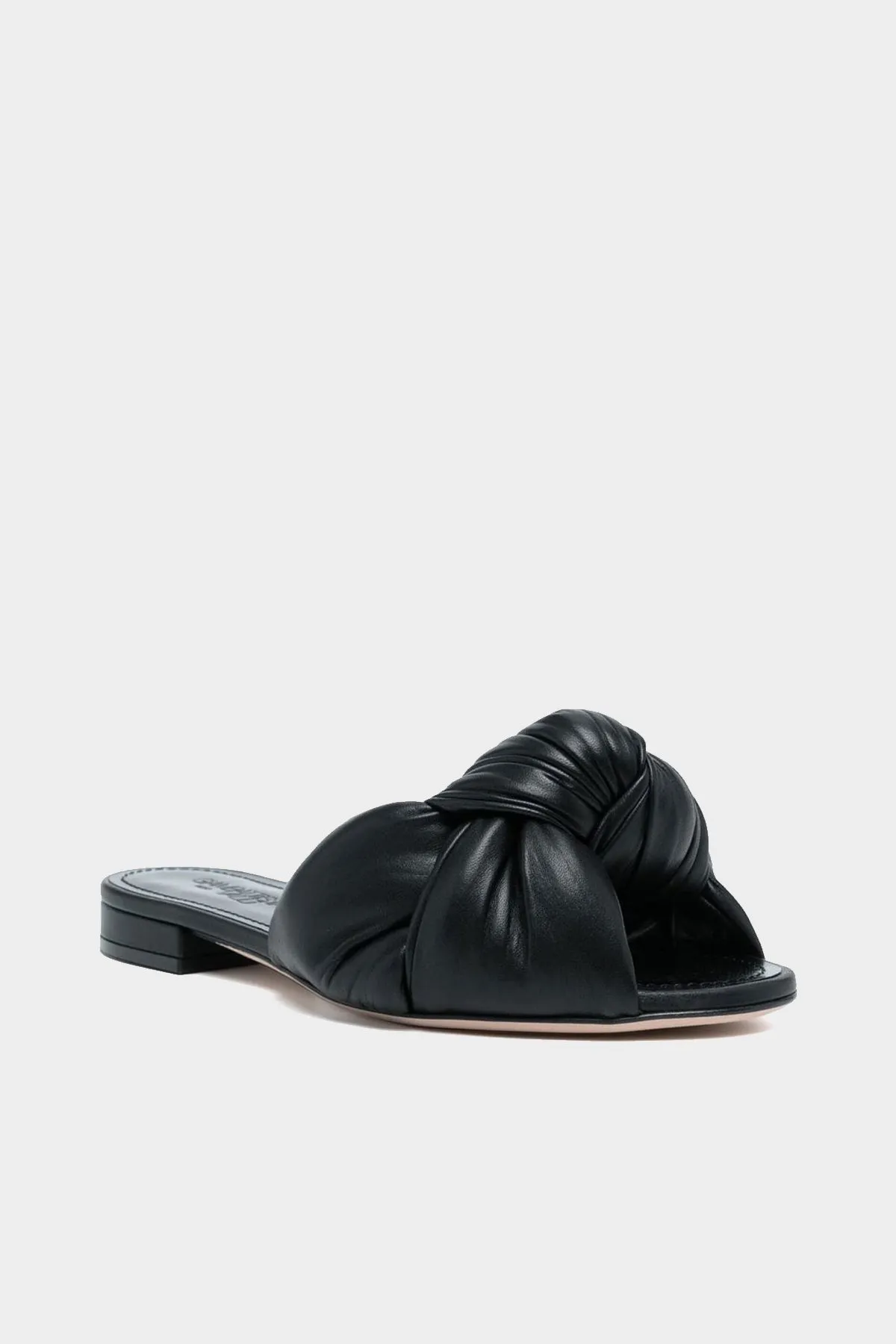 Maxi Bow Leather Flats in Black
