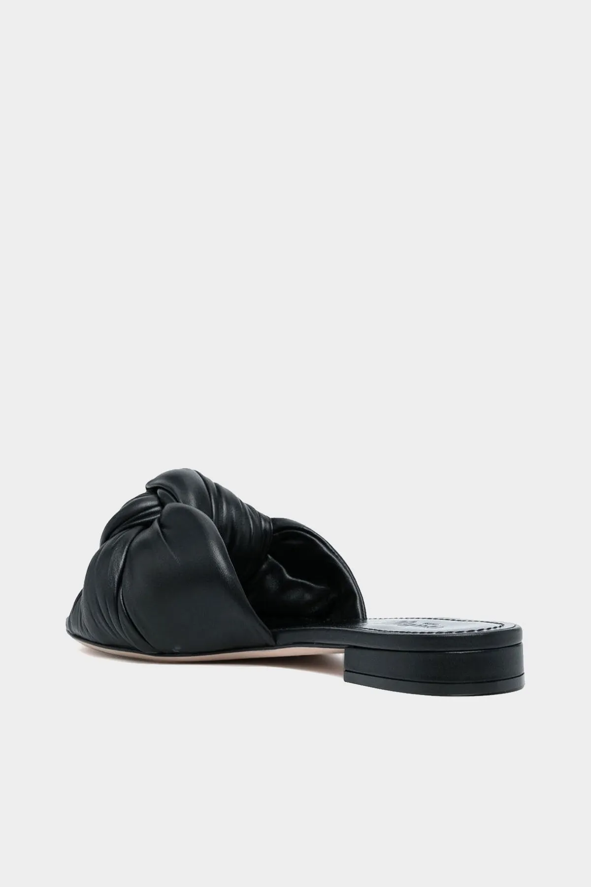Maxi Bow Leather Flats in Black