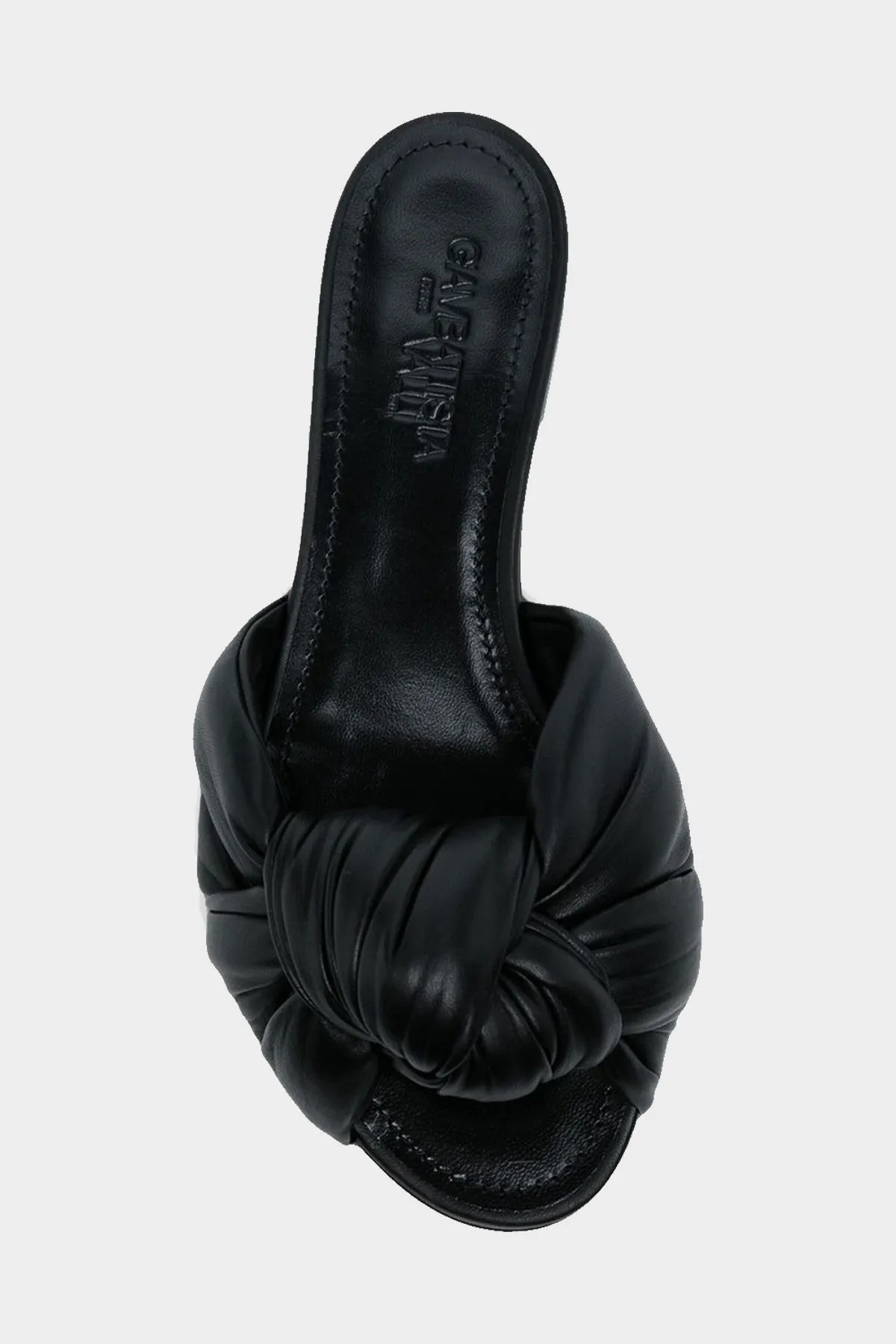 Maxi Bow Leather Flats in Black
