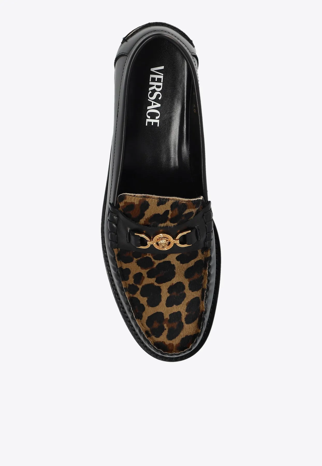 Medusa '95 Leather Leopard Loafers