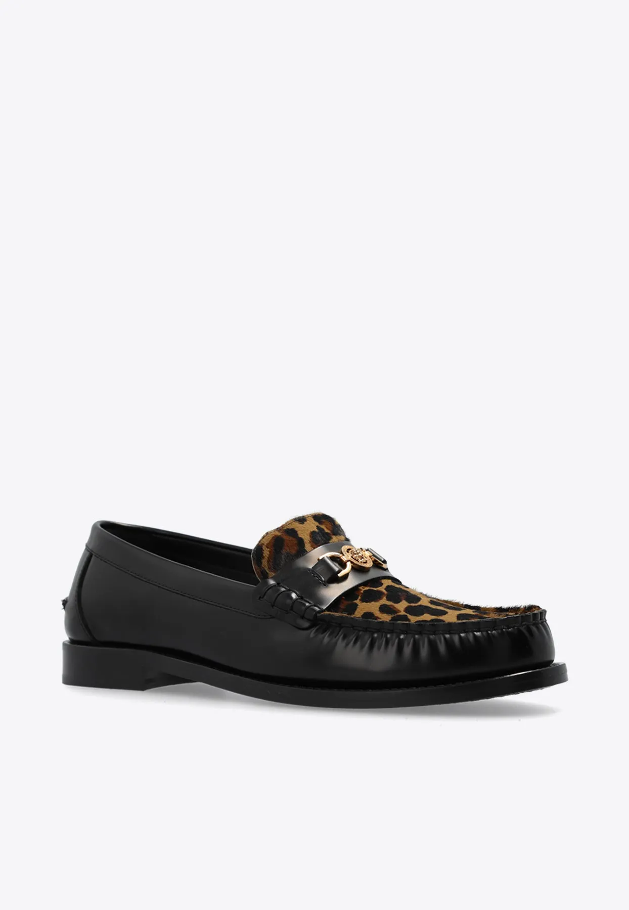 Medusa '95 Leather Leopard Loafers
