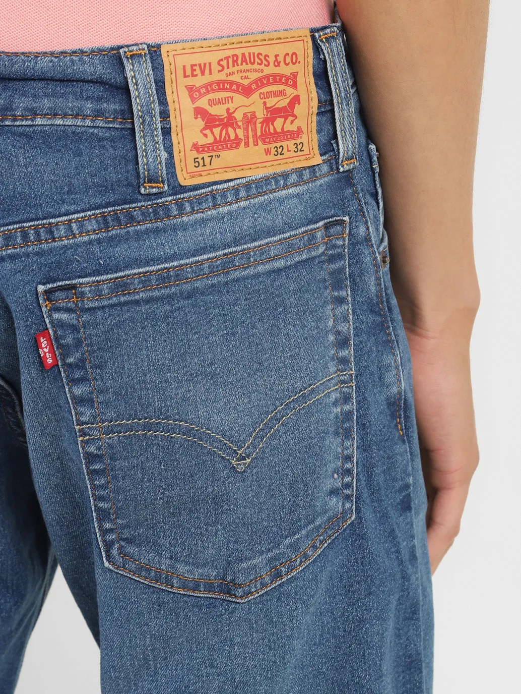 Men's 517 Blue Bootcut Fit Mid Rise Jeans