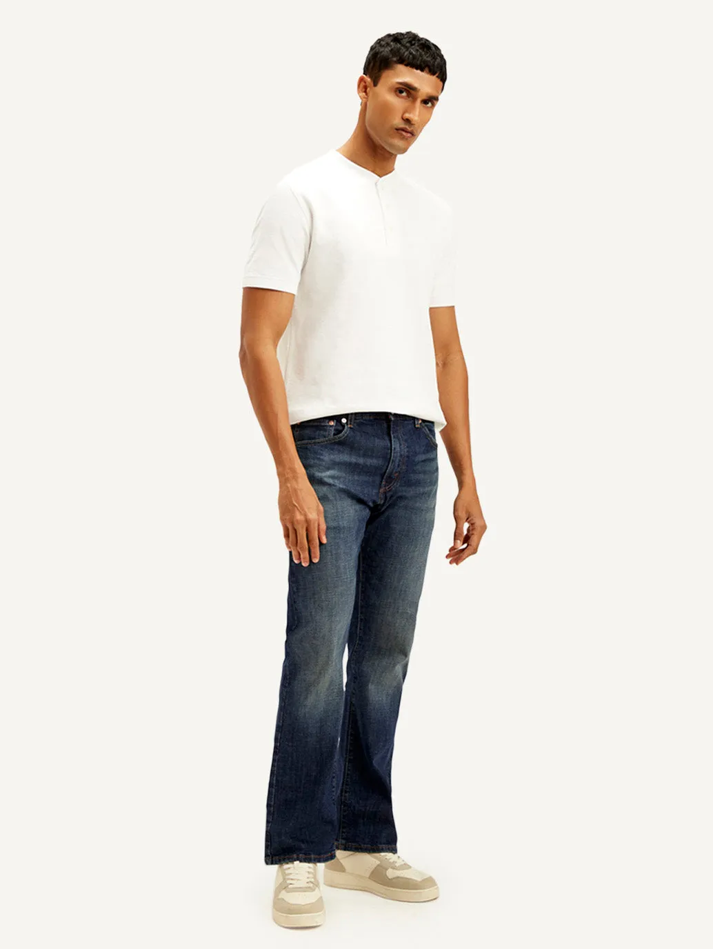 Men's 517 Dark Blue Bootcut Fit Mid Rise Jeans