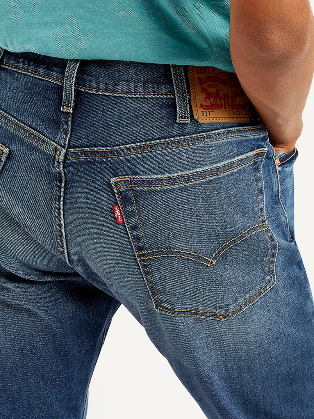 Men's 517 Dark Blue Bootcut Fit Mid Rise Jeans