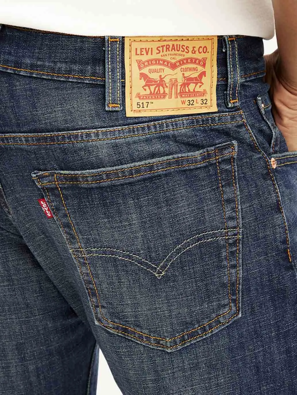 Men's 517 Dark Blue Bootcut Fit Mid Rise Jeans