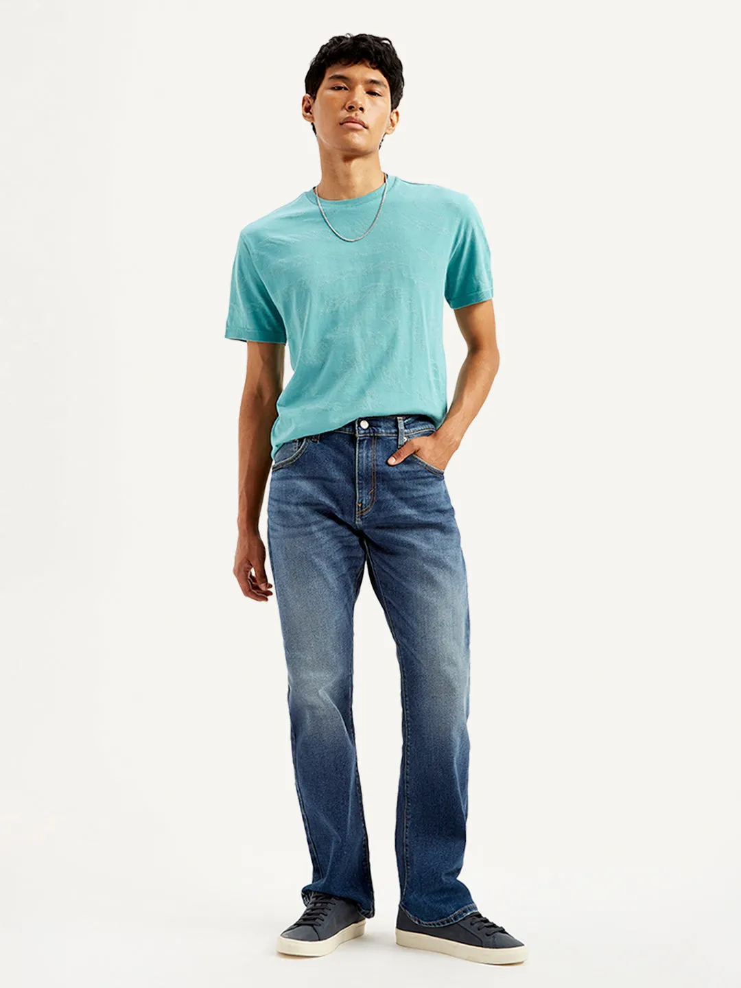 Men's 517 Dark Blue Bootcut Fit Mid Rise Jeans