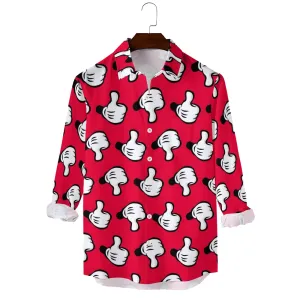Men's Cartoon Casual Printed Long Sleeve Shirt 2402000095